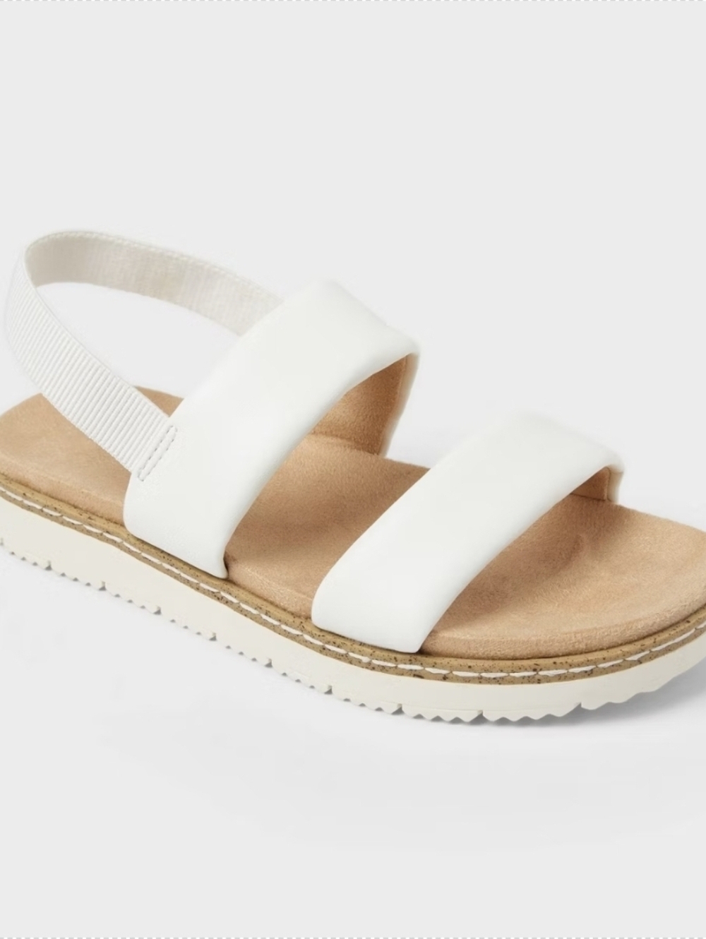 Cat & Jack Girls Sandals White Size 4  Wide Fit Soft & Comfortable